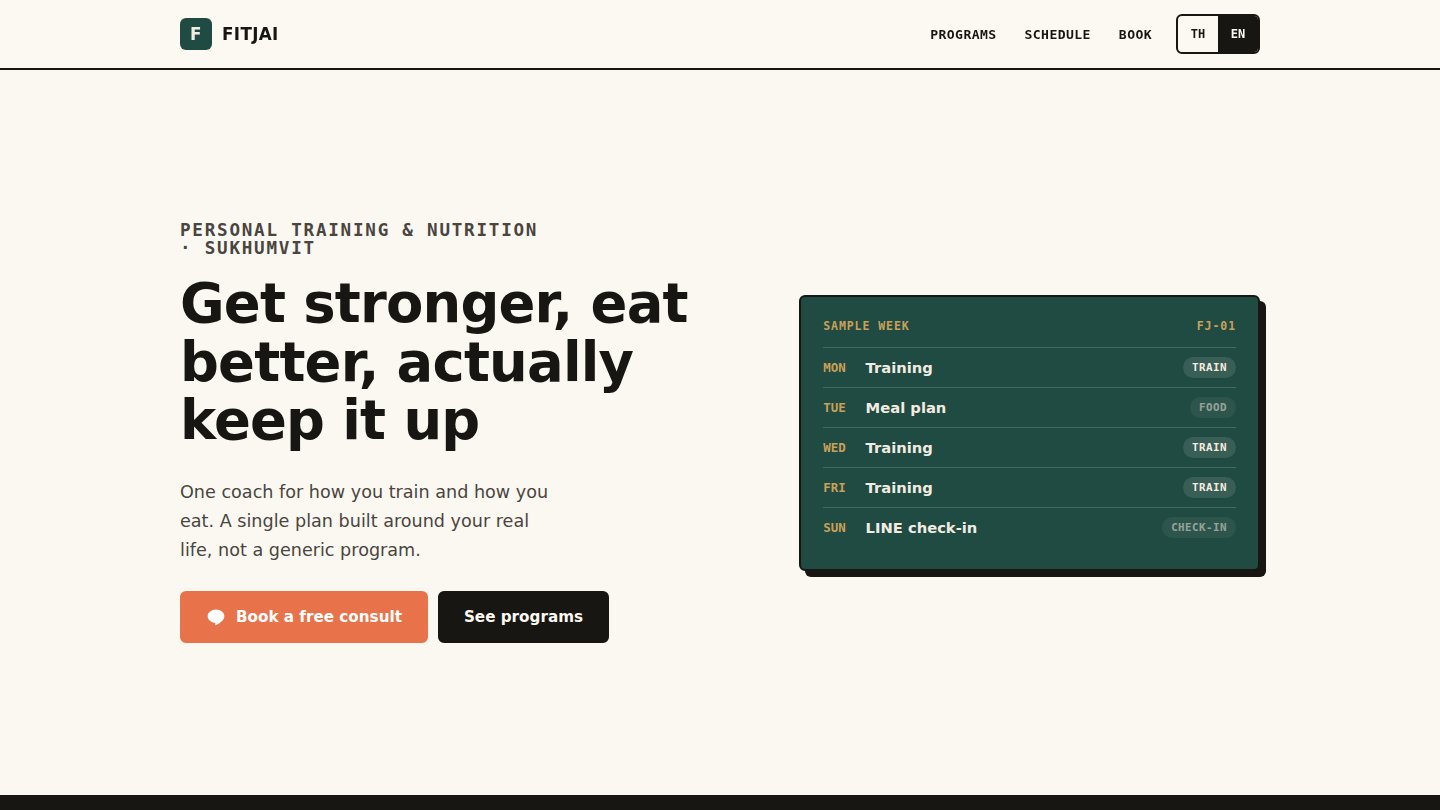 FitJai Coaching concept website preview